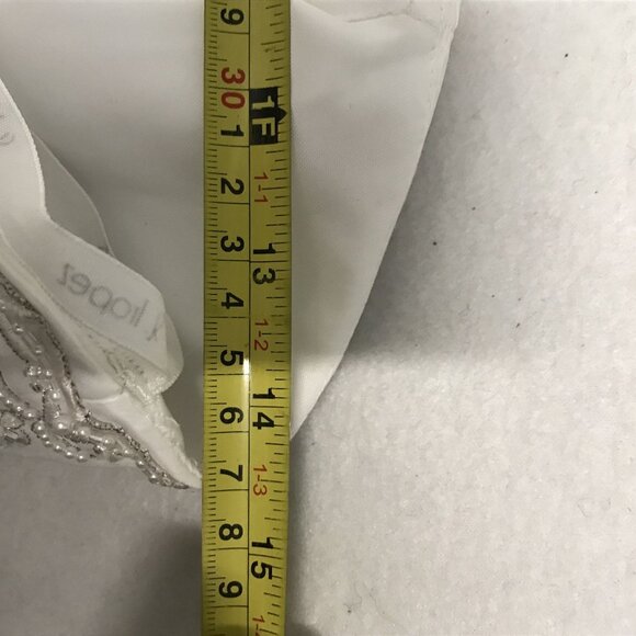 Davids Bridal White Strapless Beaded Wedding Dress W/ Train Size 10  $499 - Picture 10 of 13